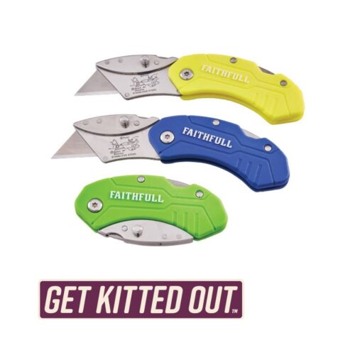 Faithfull Folding Hi-Vis Utility Knife